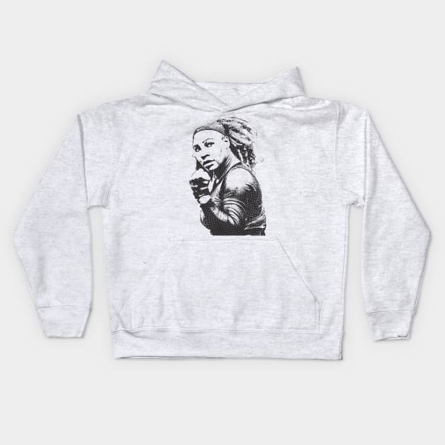 Serena Williams 80s Kids Hoodie by FiveMinutes